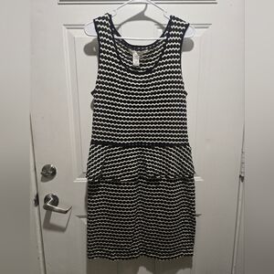 Max Studio Black & White Polka Dot Peplum Dress – Size XL (Gently Used)